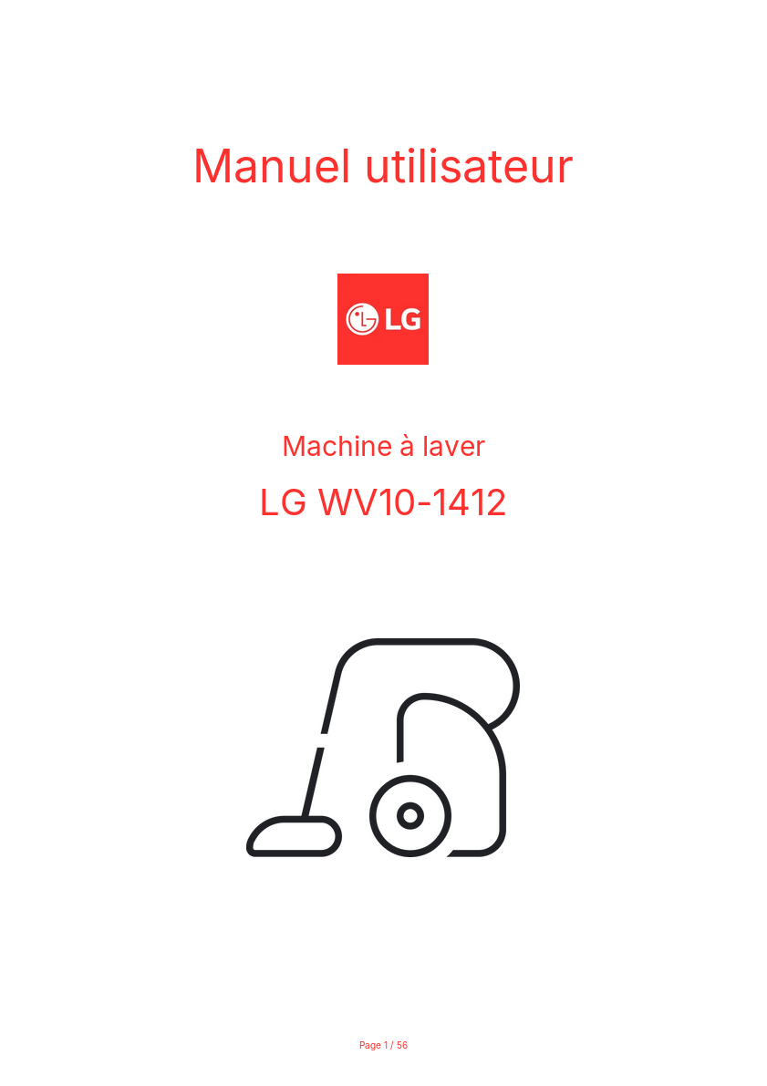 Page n°1 - Manuel utilisateur LG WV10-1412
