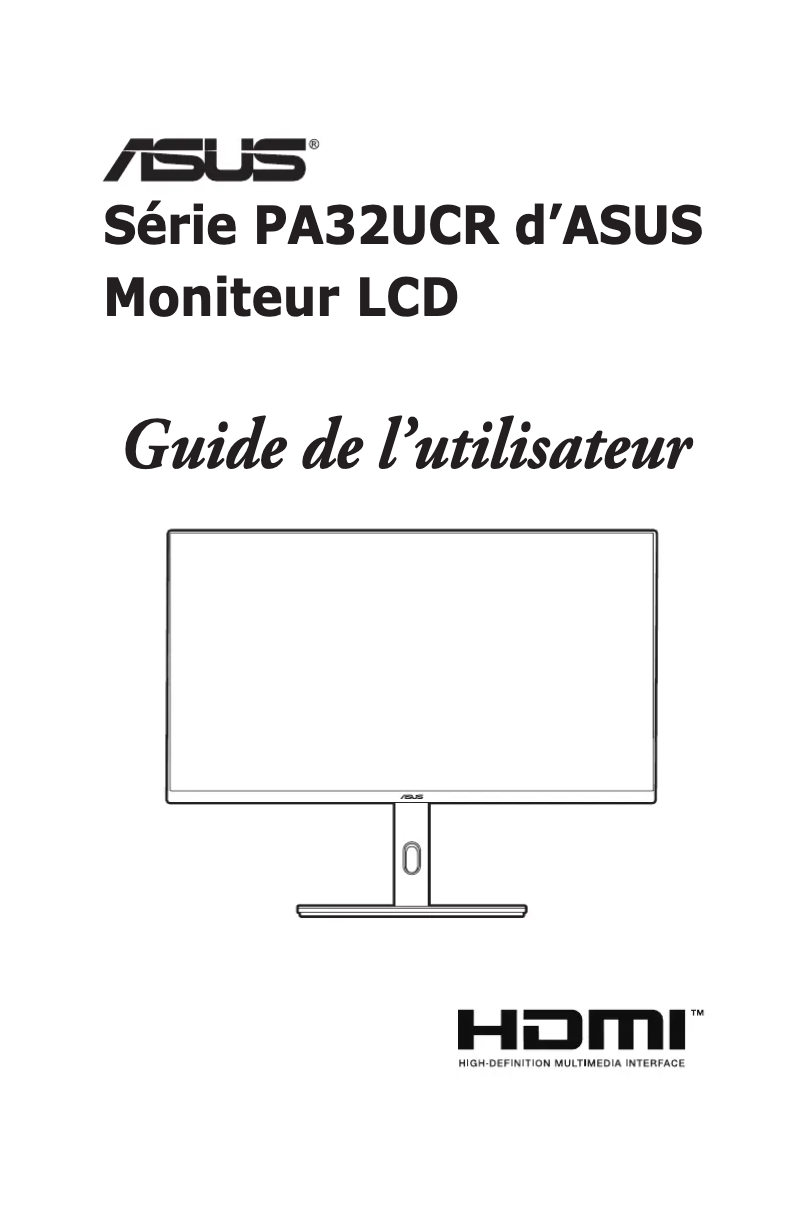 Page 1 de la notice Manuel utilisateur Asus ProArt PA32UCR