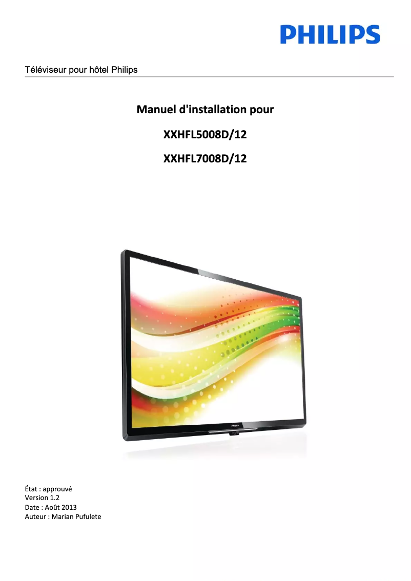 Page 1 of the manual Installation Guide Philips 32HFL5008D
