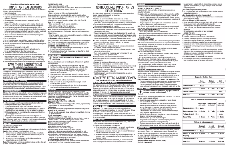 Page 1 de la notice Manuel utilisateur George Foreman GRP4841