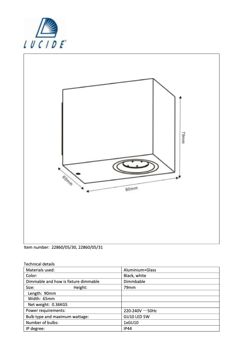 Image de la première page du manuel de l'appareil Zora-LED