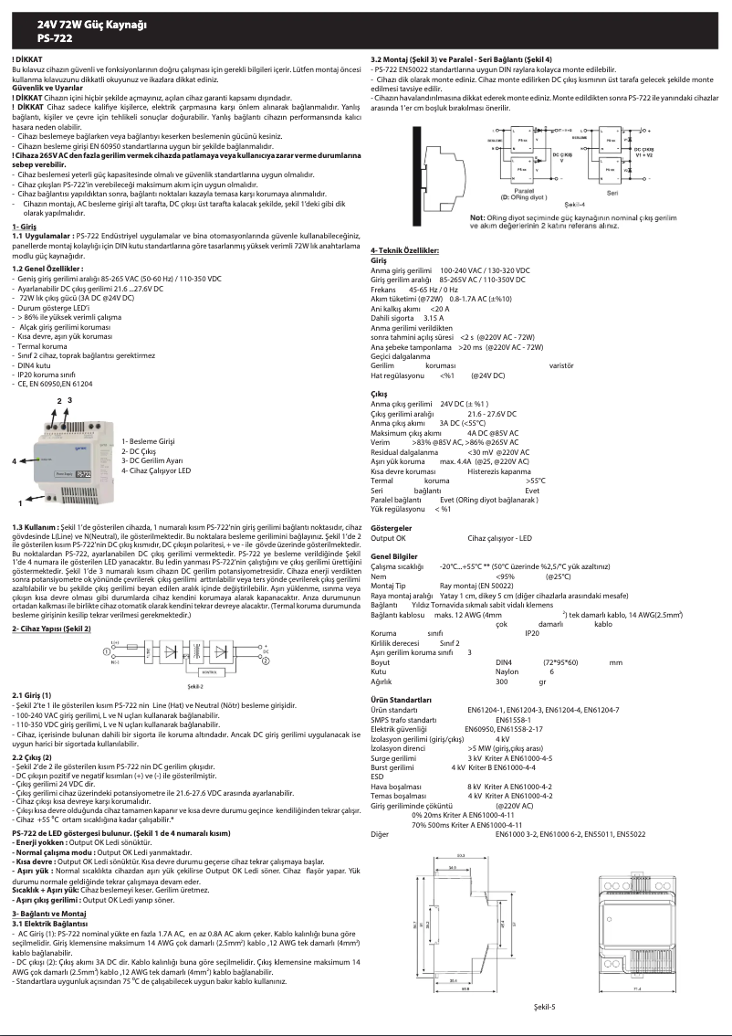 Page 1 de la notice Manuel utilisateur ENTES PS-722