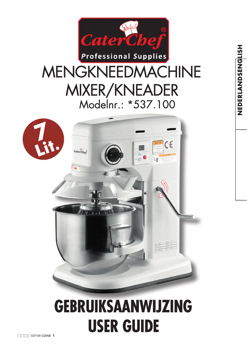 Page 1 de la notice Manuel utilisateur CaterChef 537100