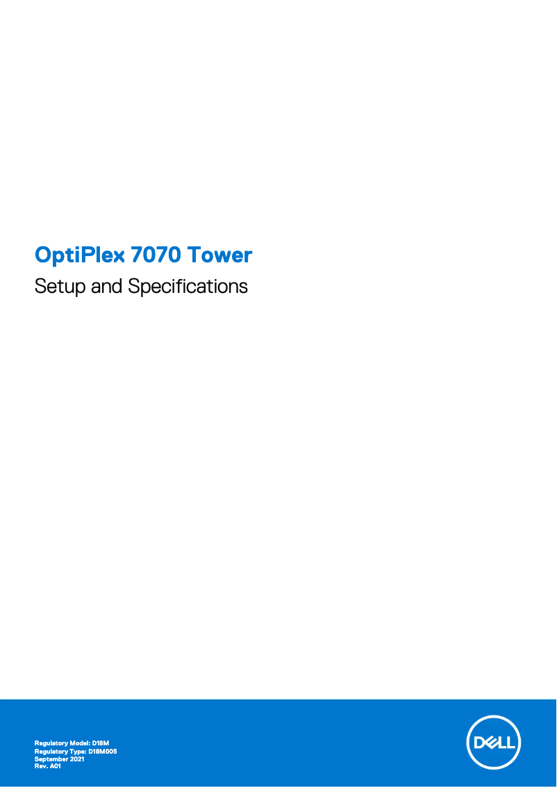 Page n°1 - Guide d'installation Dell OptiPlex 7070 Tower