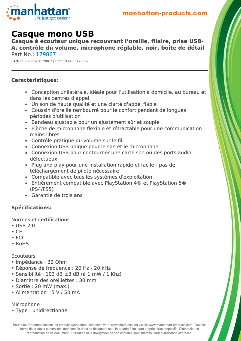 Page n°1 - Fiche technique Manhattan 179867