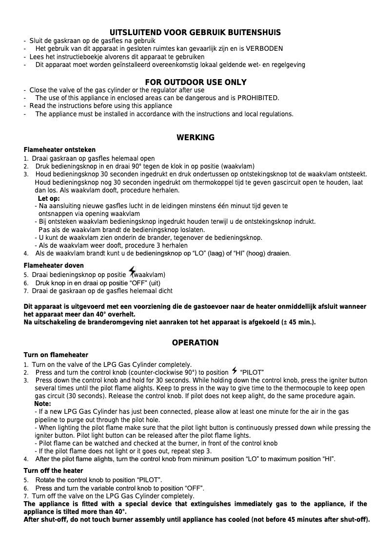 Page n°1 - Manuel utilisateur Eurom Flameheater