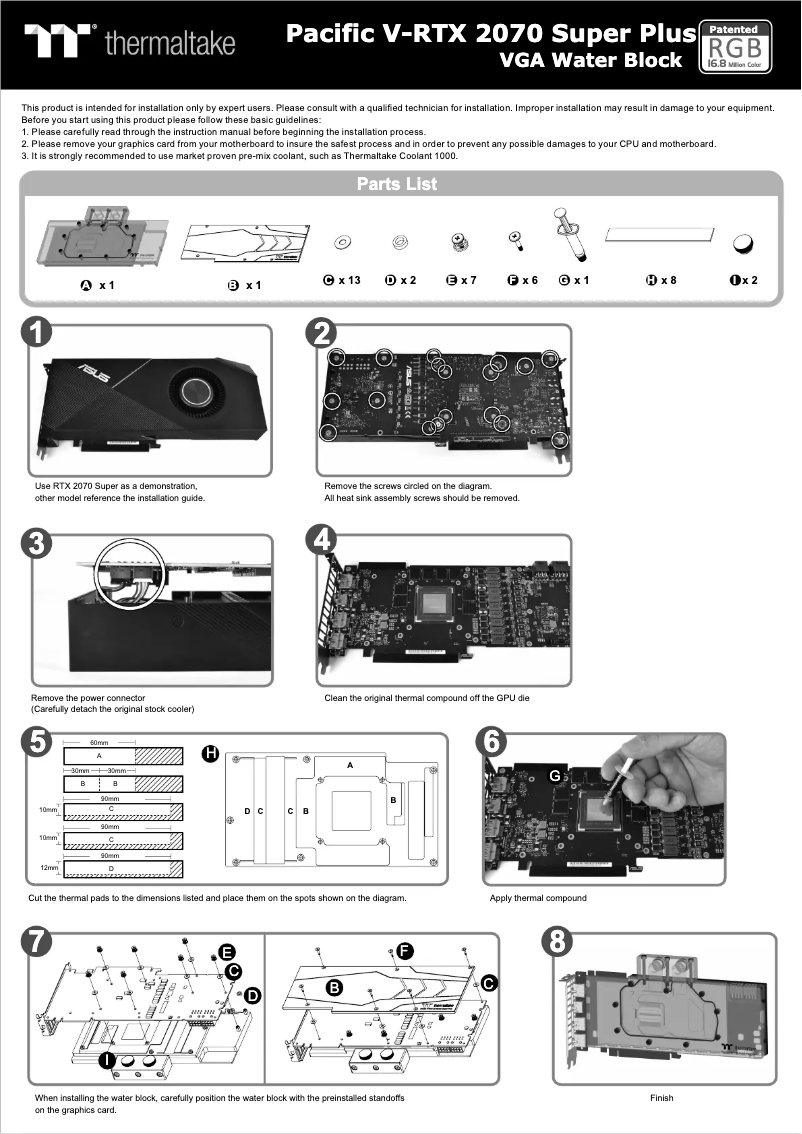 Image de la première page du manuel de l'appareil Pacific V-RTX 2070 Super Plus