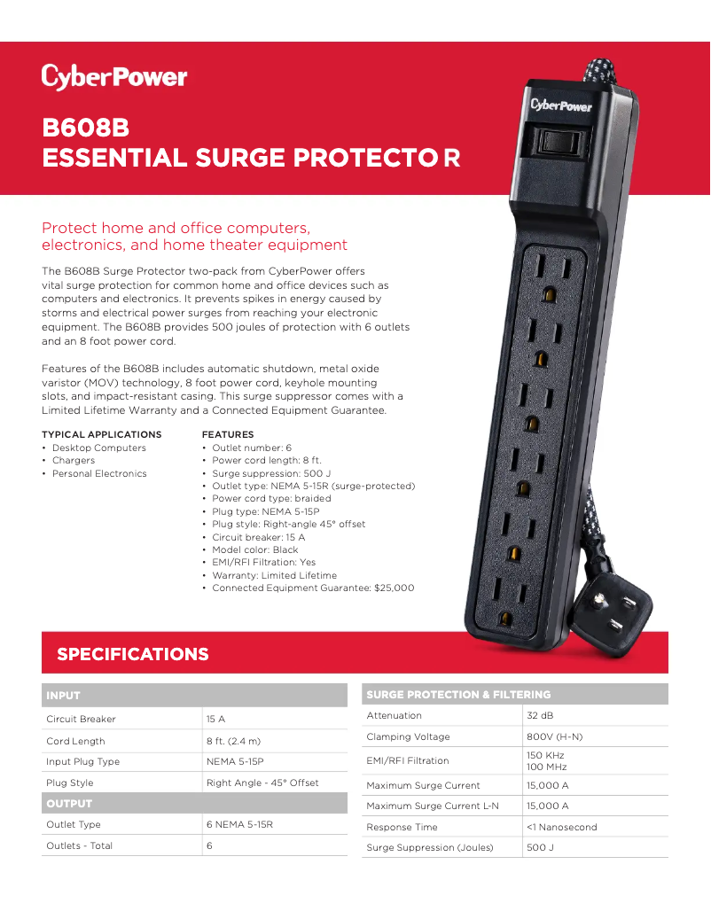 Page n°1 - Manuel utilisateur CyberPower B608B