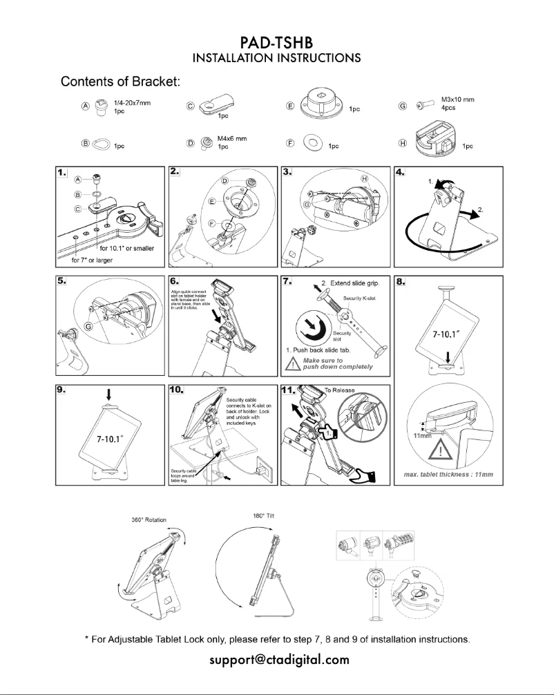 Página 1 del manual Manual de usuario CTA Digital PAD-TSHB