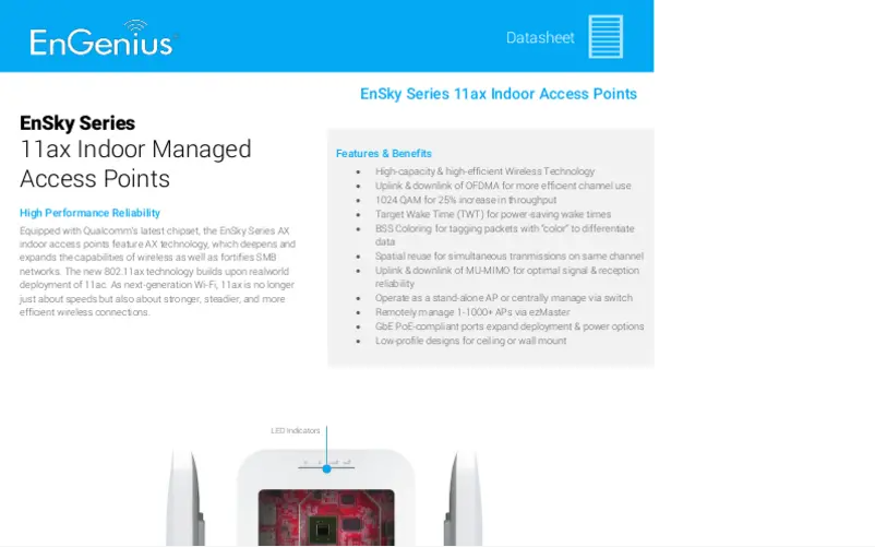 Page 1 de la notice Fiche technique EnGenius EnStation5