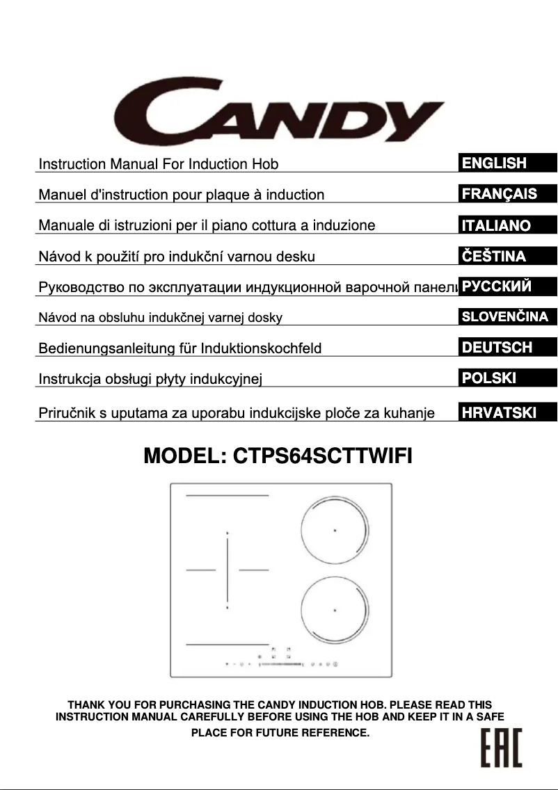 Page 1 de la notice Manuel utilisateur Candy CHK6C4