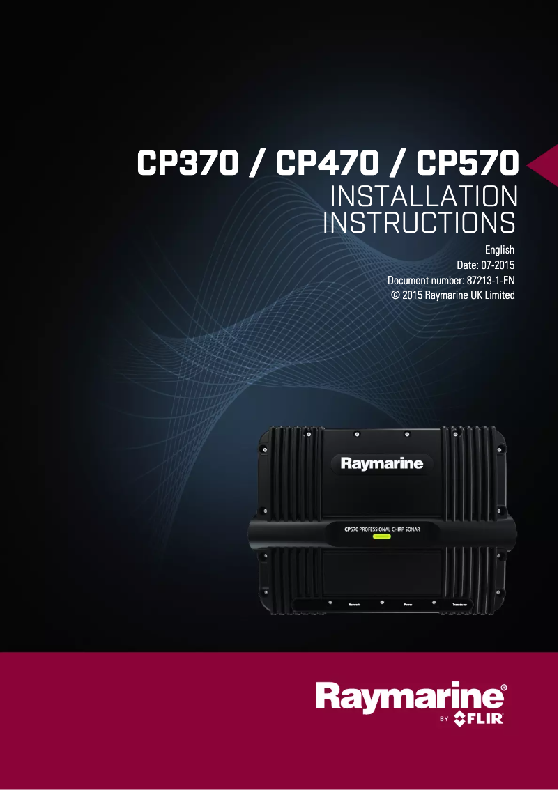 Page n°1 - Manuel utilisateur Raymarine CP370