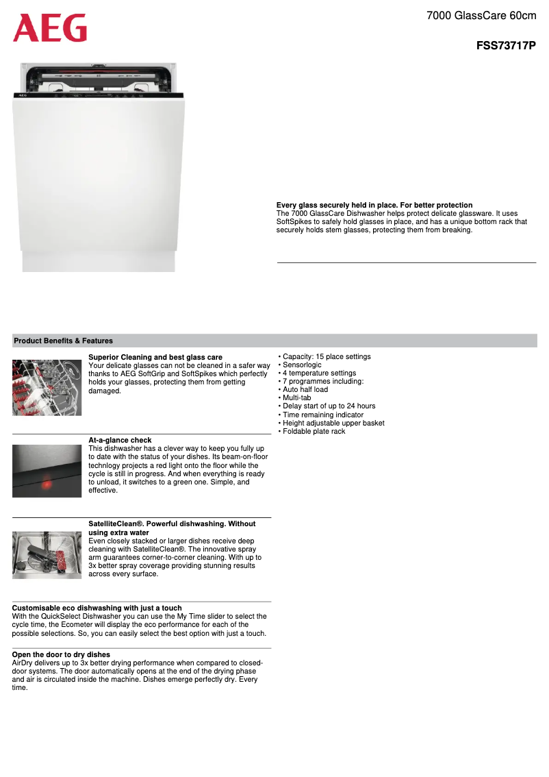 Página 1 del manual Ficha técnica AEG FSS73717P