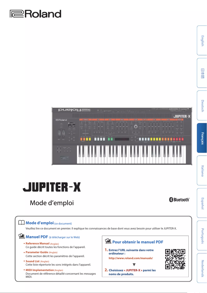 Image de la première page du manuel de l'appareil Jupiter-X