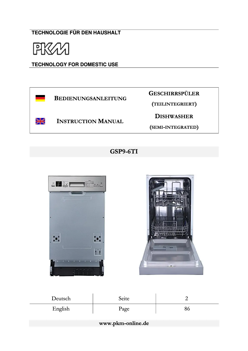 Image de la première page du manuel de l'appareil GSP9-6TI