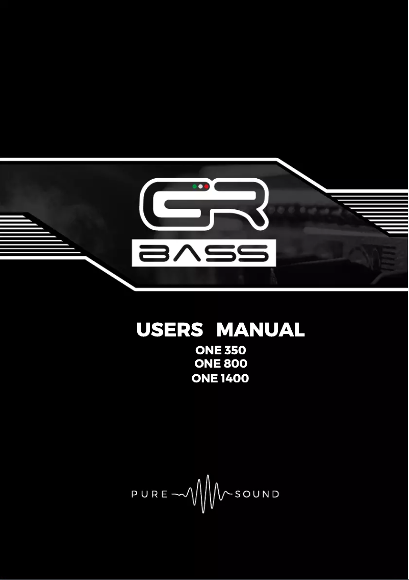 Page 1 de la notice Manuel utilisateur GR Bass Cube 800