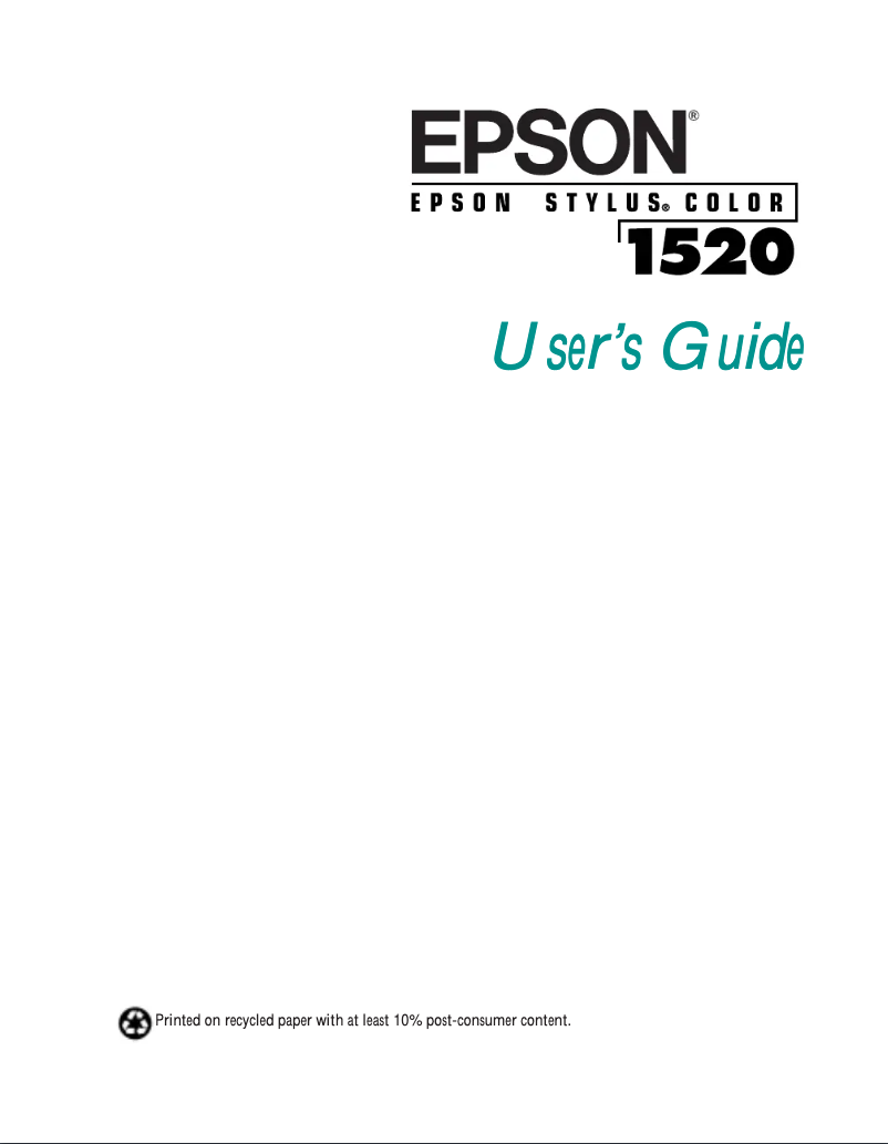 Page 1 de la notice Manuel utilisateur Epson Stylus Photo 1520