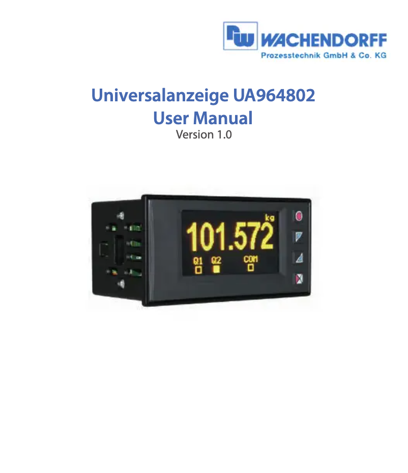 Página 1 del manual Manual de usuario Wachendorff UA964802