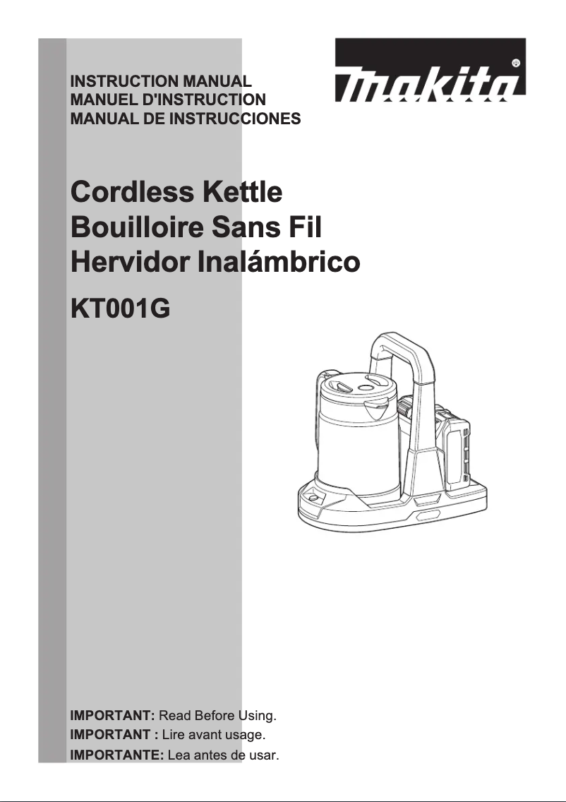 Page n°1 - Manuel utilisateur Makita KT001G