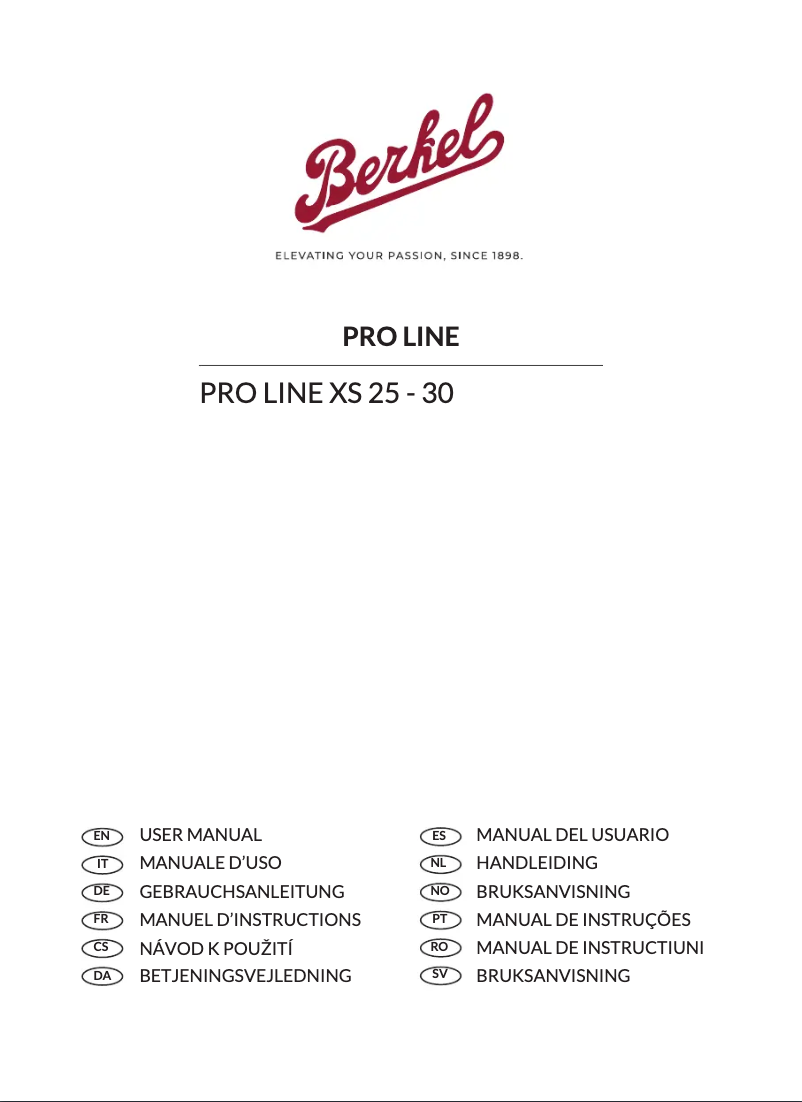 Image de la première page du manuel de l'appareil Pro Line XS25
