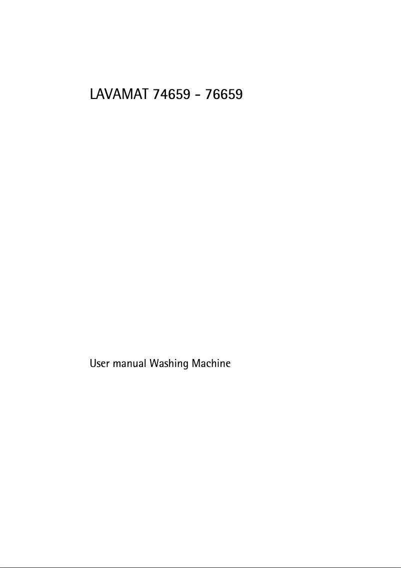 Page n°1 - Manuel utilisateur AEG L74659