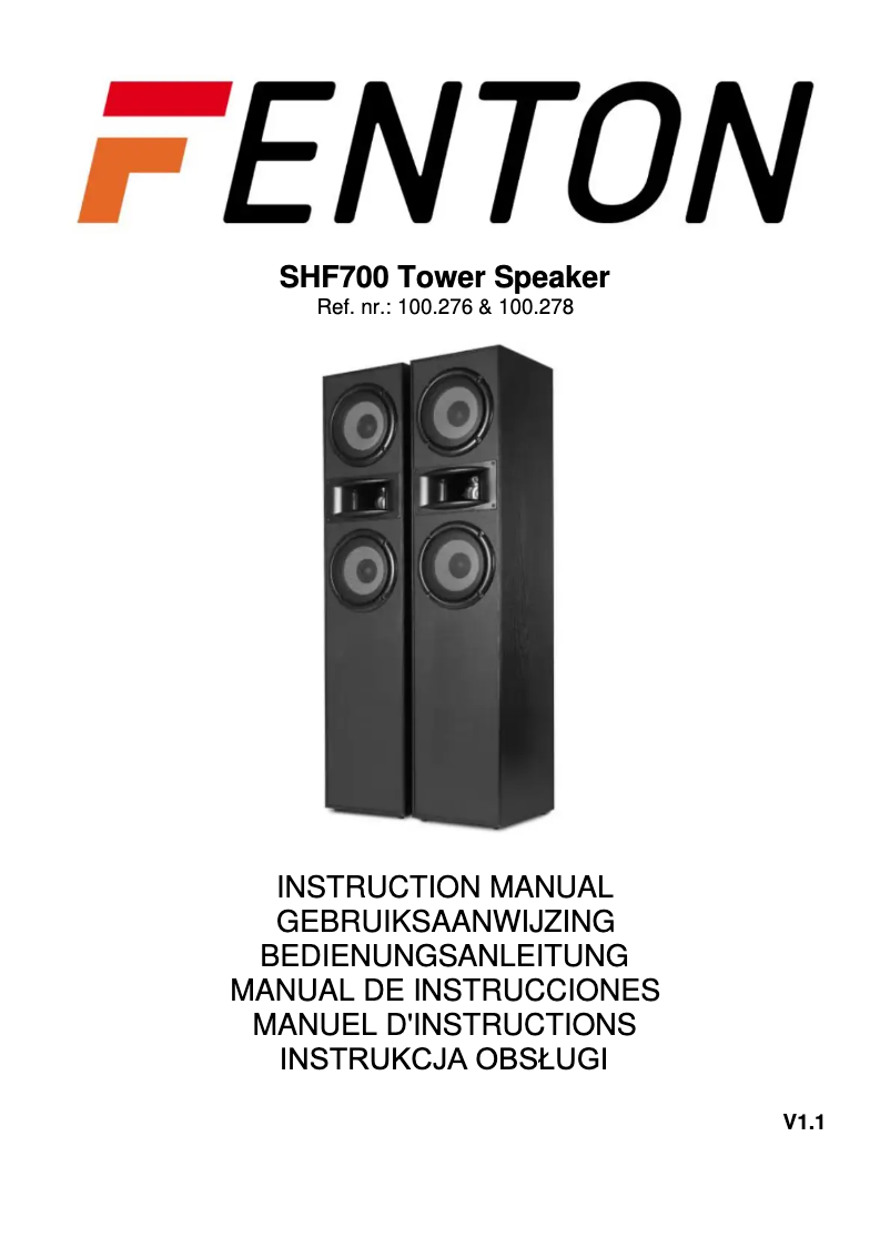 Página 1 del manual Manual de usuario Fenton SHF700W