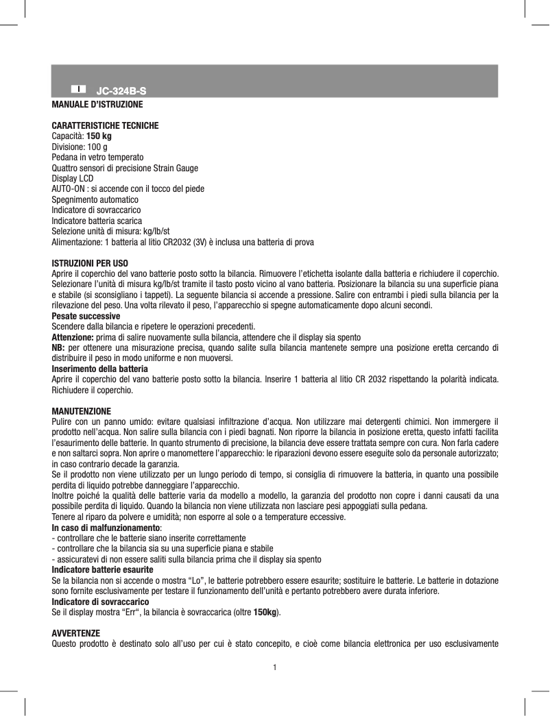 Página 1 del manual Manual de usuario Joycare JC-324B