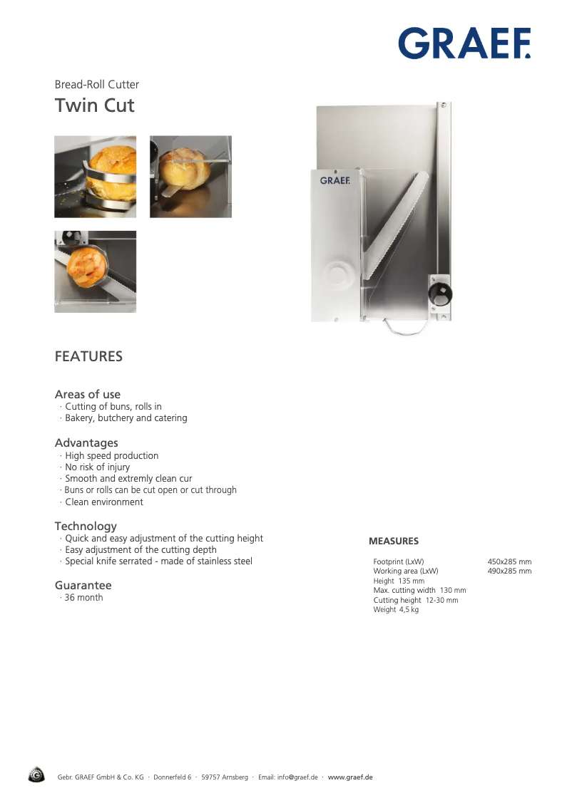 Page 1 de la notice Manuel utilisateur Graef Twin Cut