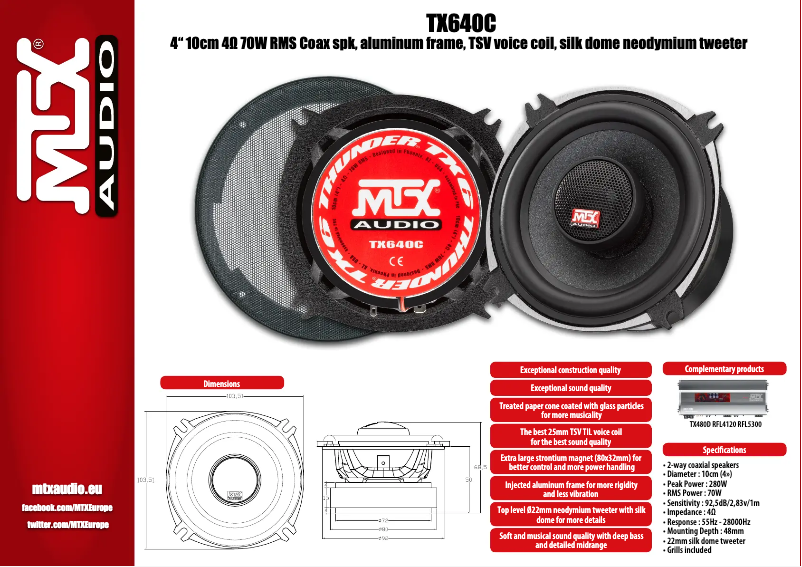 Page n°1 - Manuel utilisateur MTX Audio TX640C