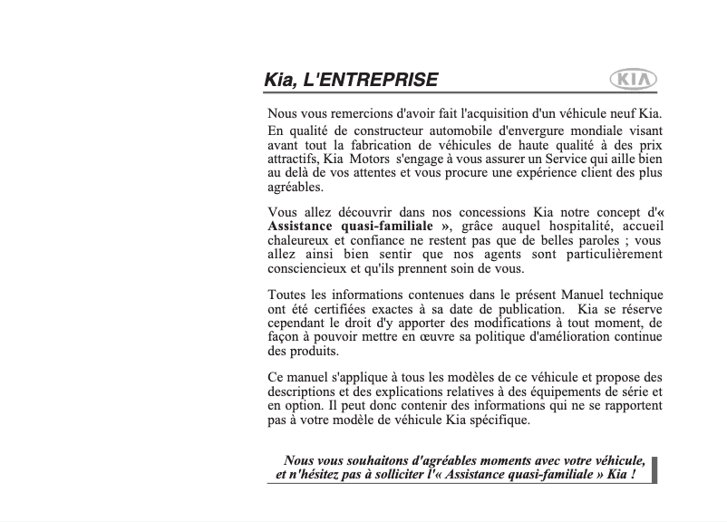Page n°1 - Manuel utilisateur Kia Forte (2013)