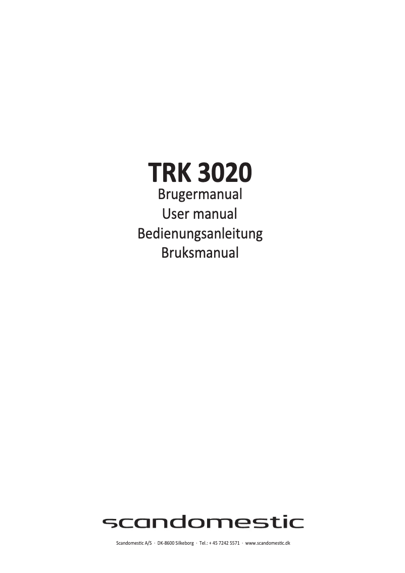 Page n°1 - Manuel utilisateur Scandomestic TRK 3020