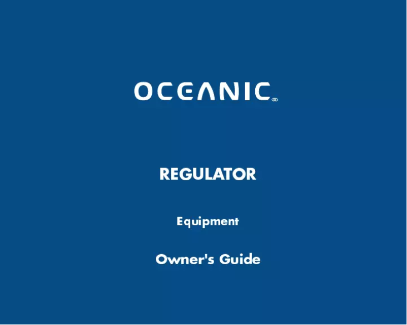 Page 1 de la notice Manuel utilisateur Oceanic Regulator
