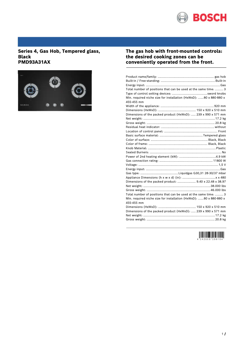 Image de la première page du manuel de l'appareil PMD93A31AX
