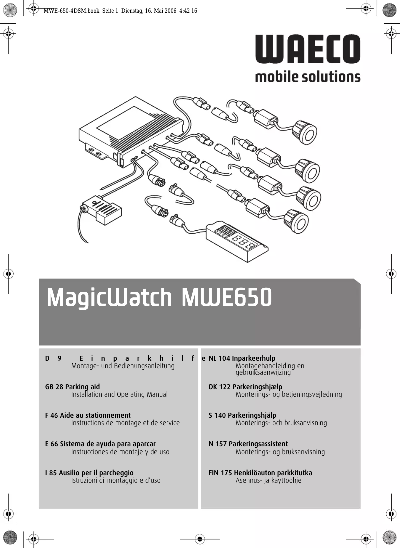Page 1 de la notice Manuel utilisateur Waeco MagicWatch MWE650