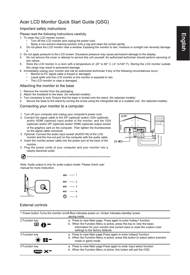 Image de la première page du manuel de l'appareil Nitro VG240Y
