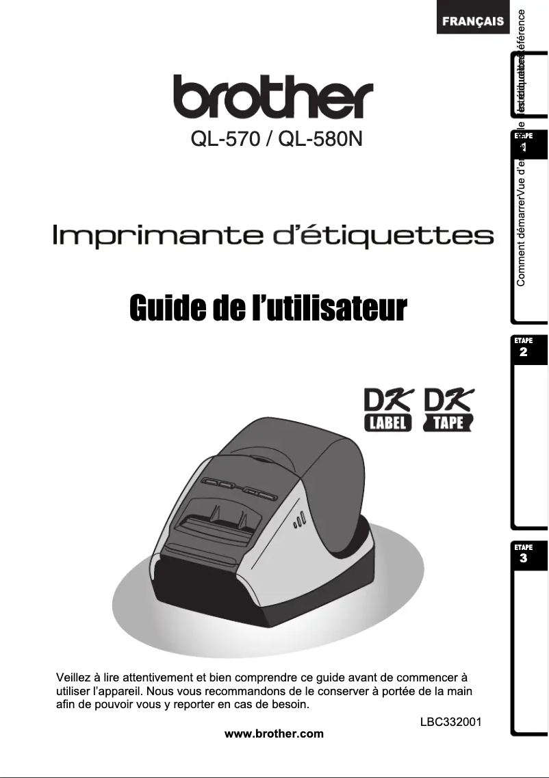 Page n°1 - Manuel utilisateur Brother QL-580N