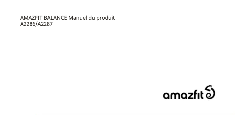 Page 1 de la notice Manuel utilisateur Amazfit Balance
