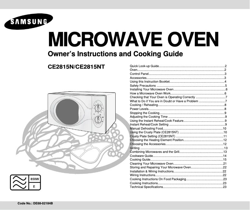 Page 1 de la notice Manuel utilisateur Samsung CE2815N