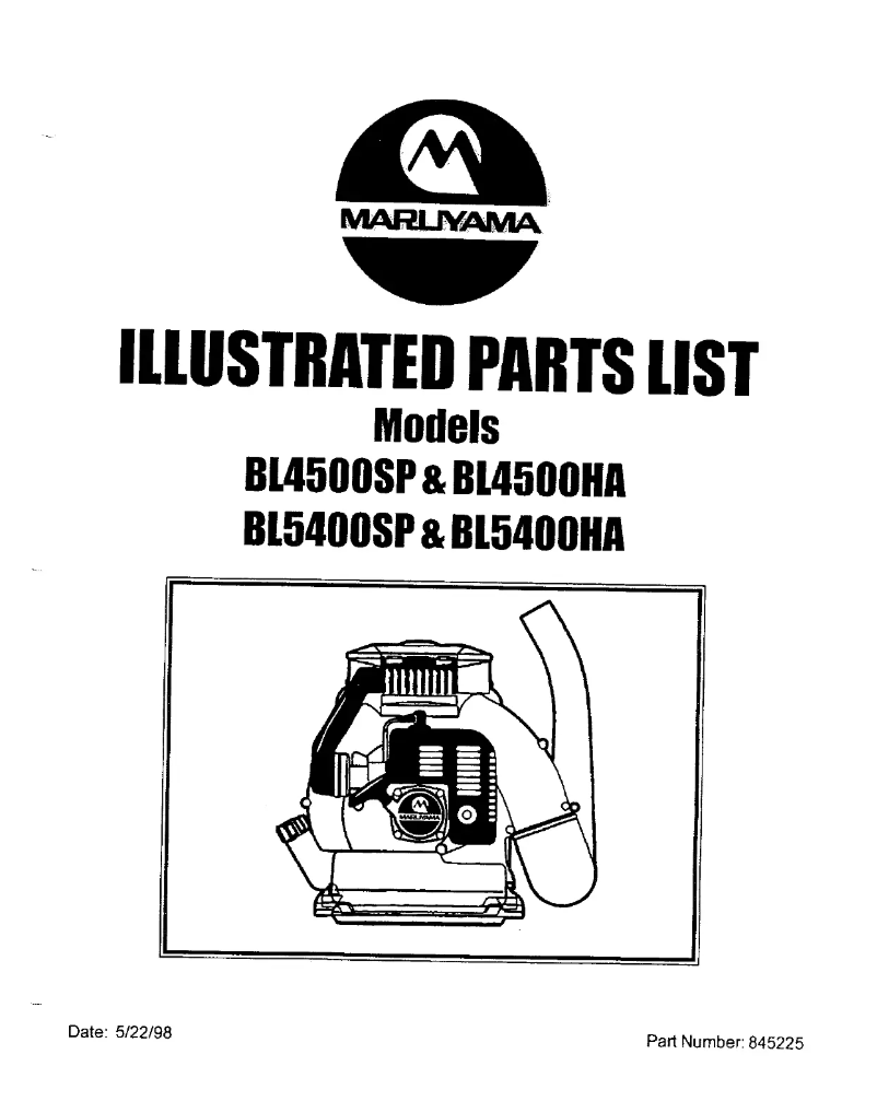 Page n°1 - Manuel utilisateur Maruyama BL4500HA