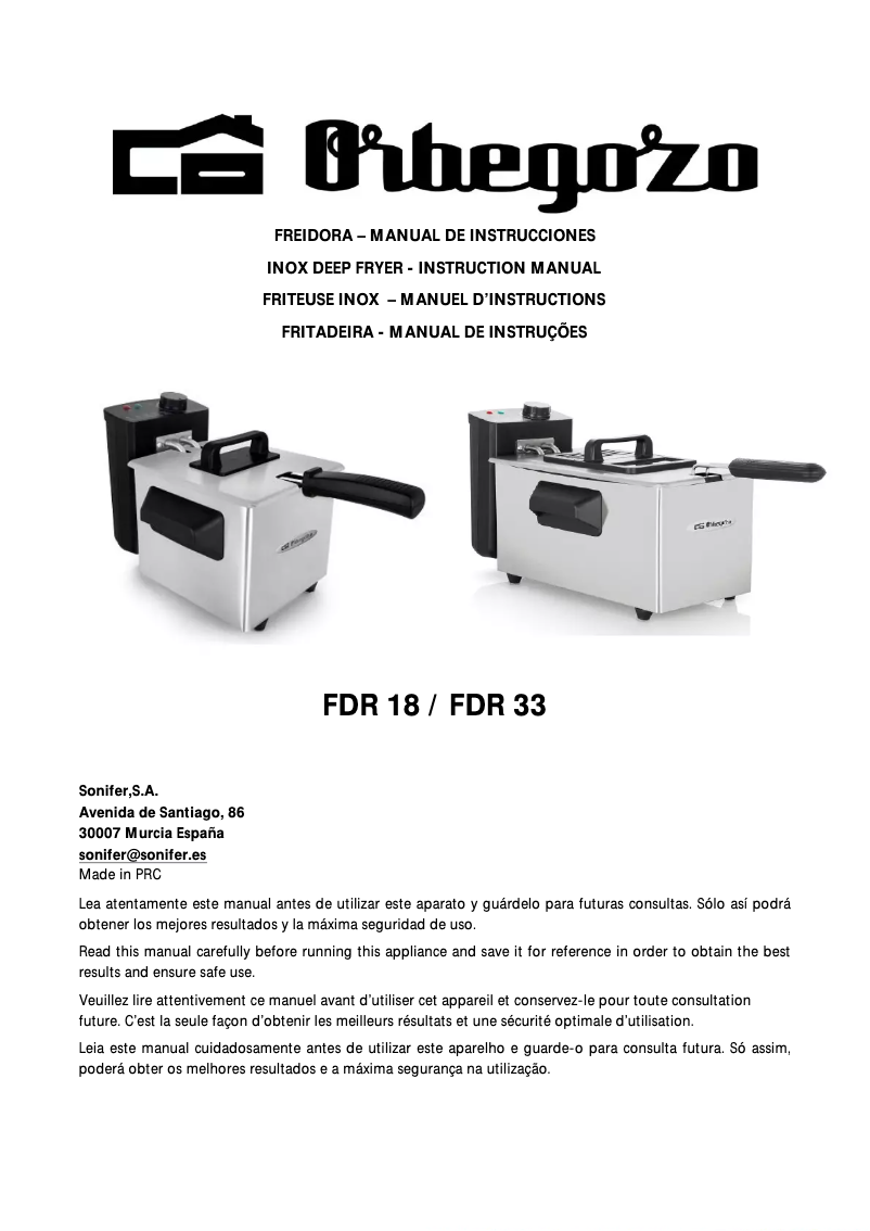 Image de la première page du manuel de l'appareil FDR 33