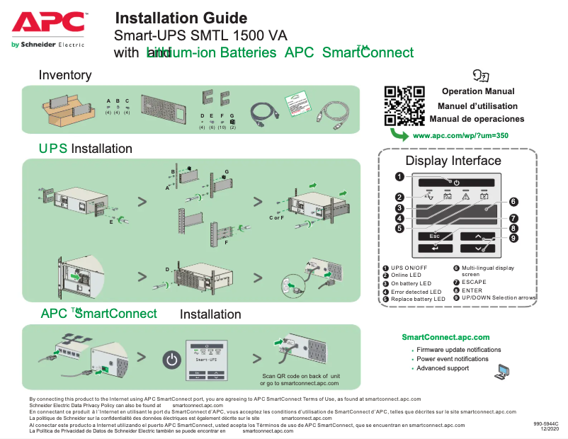 Página 1 del manual Manual de usuario APC Smart-UPS SMTL1500RM3UCNC