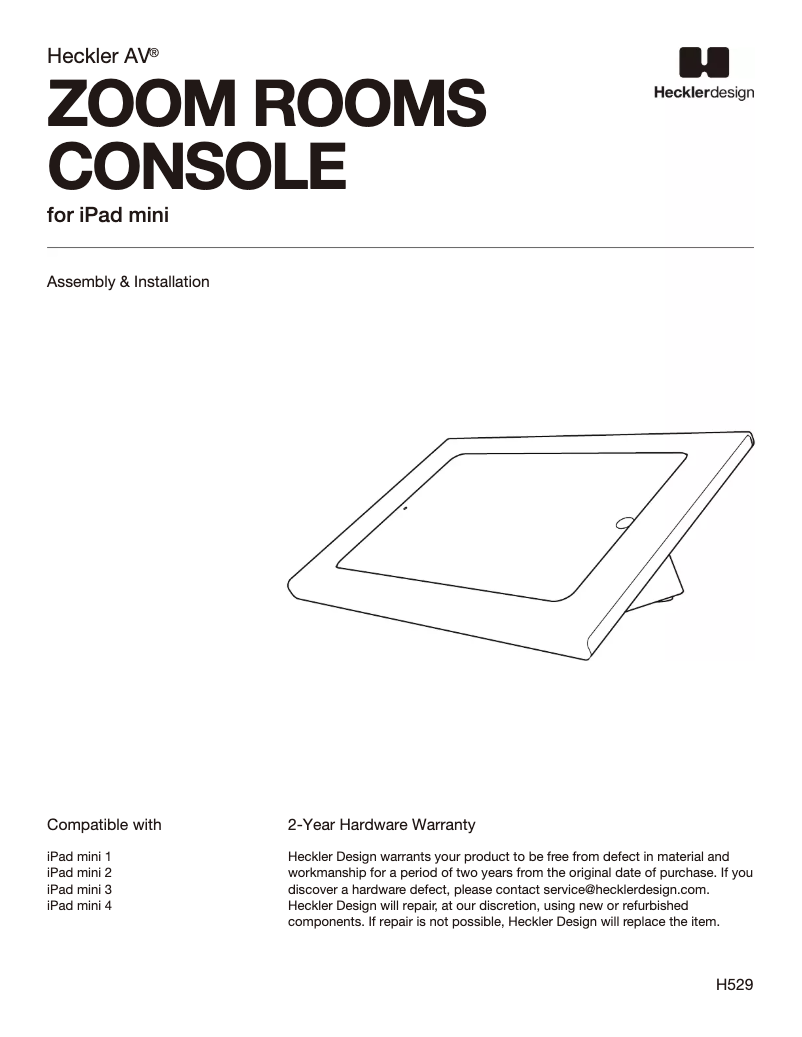 Page 1 de la notice Manuel utilisateur Heckler Design H529-GW