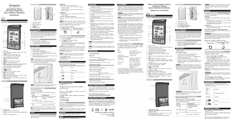 Image de la première page du manuel de l'appareil BAR 806HG