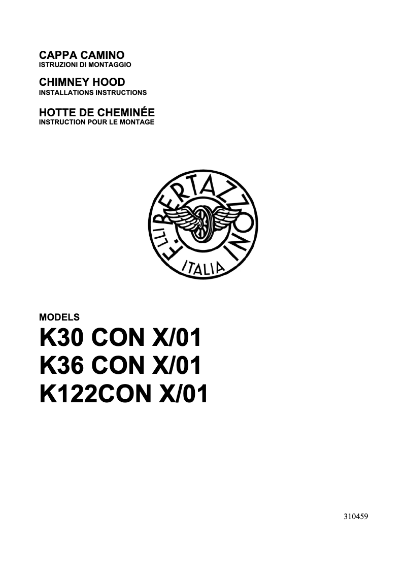 Page 1 de la notice Manuel utilisateur Bertazzoni K90 CON X A