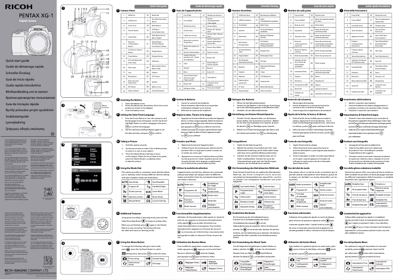 Page 1 de la notice Manuel utilisateur Pentax XG-1