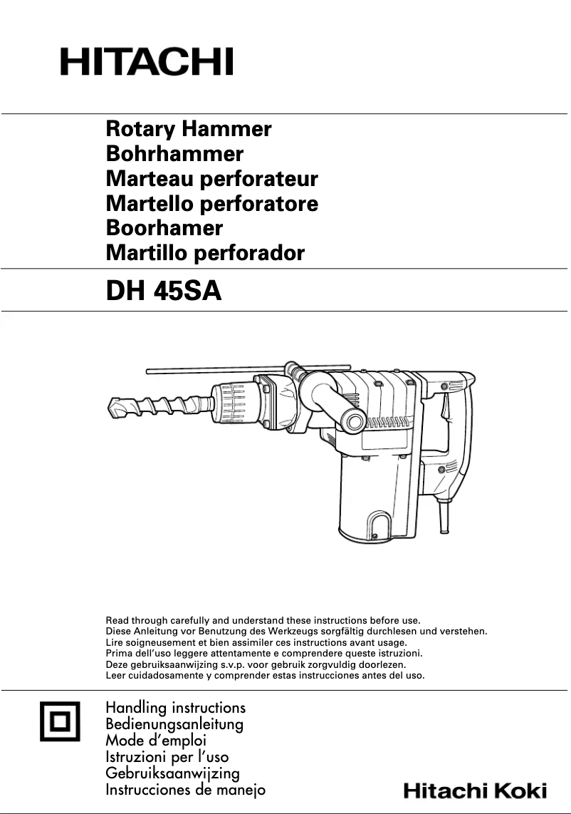 Page 1 de la notice Manuel utilisateur Hitachi DH 45SA