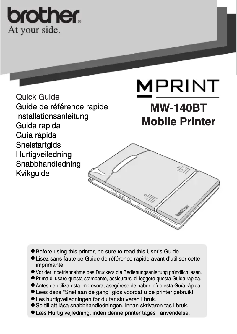 Page n°1 - Manuel utilisateur Brother MW-140BT