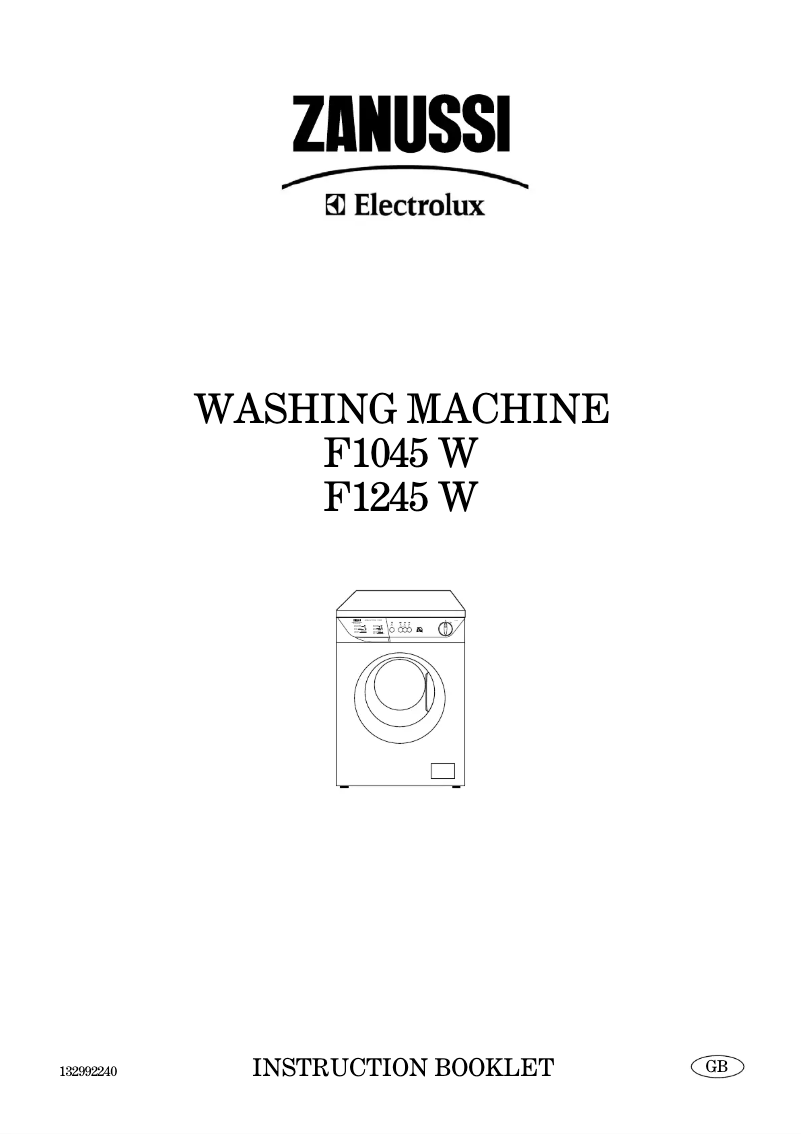 Page 1 de la notice Manuel utilisateur Zanussi-Electrolux F 1245 W