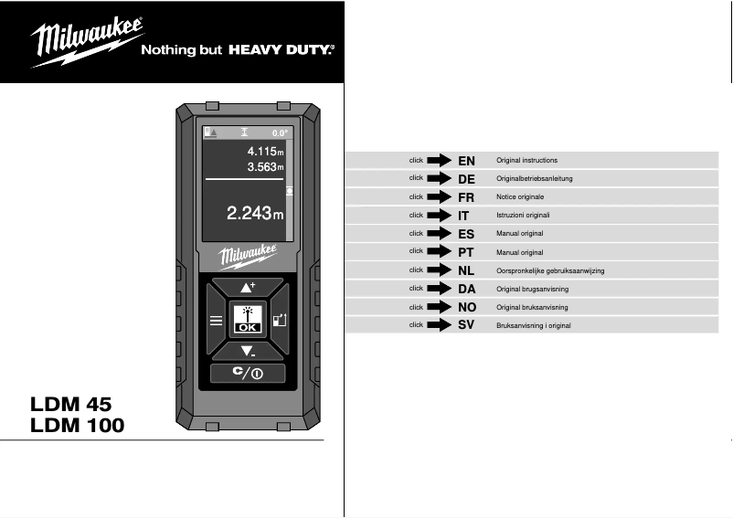 Page n°1 - Manuel utilisateur Milwaukee LDM 45