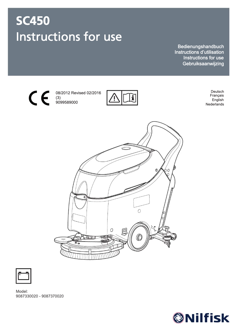 Page 1 de la notice Manuel utilisateur Nilfisk SC450